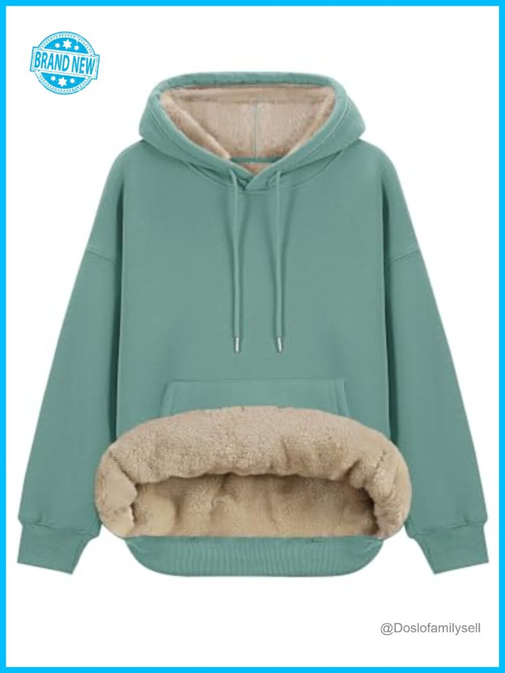 Fleece Sherpa Lined Hoodie Women Loose Warm Winter Pullover